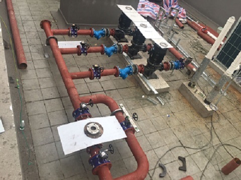 中央空調管道工程施工現場